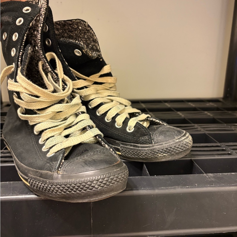 Converse Black and Cream High-Tops